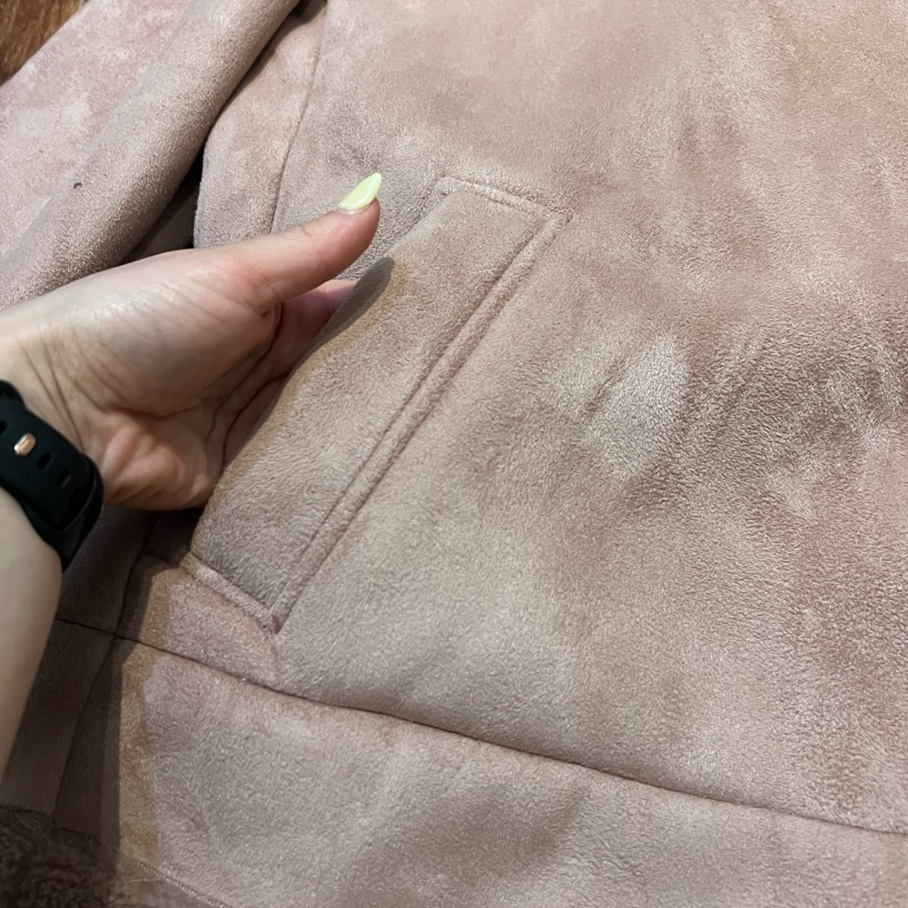 LOFT Faux Suede Sherpa Moto Jacket - Picture 7 of 16